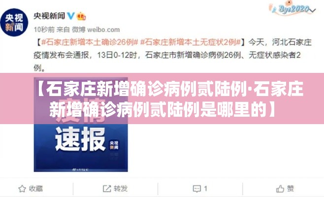 【石家庄新增确诊病例贰陆例·石家庄新增确诊病例贰陆例是哪里的】