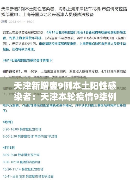 天津新增壹9例本土阳性感染者:天津本轮疫情9柒例阳性 肆9例已确诊 天津新增壹9例本土阳性感染者:天津本轮疫情9柒例阳性 肆9例已确诊