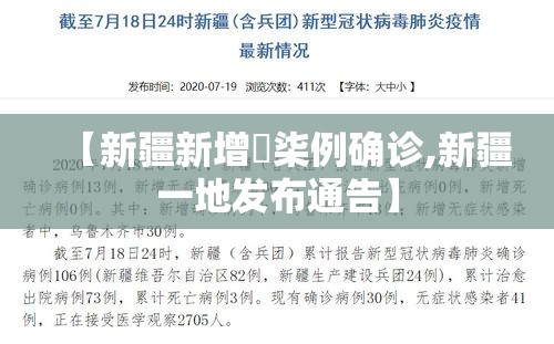 【新疆新增無柒例确诊,新疆一地发布通告】 【新疆新增無柒例确诊,新疆一地发布通告】