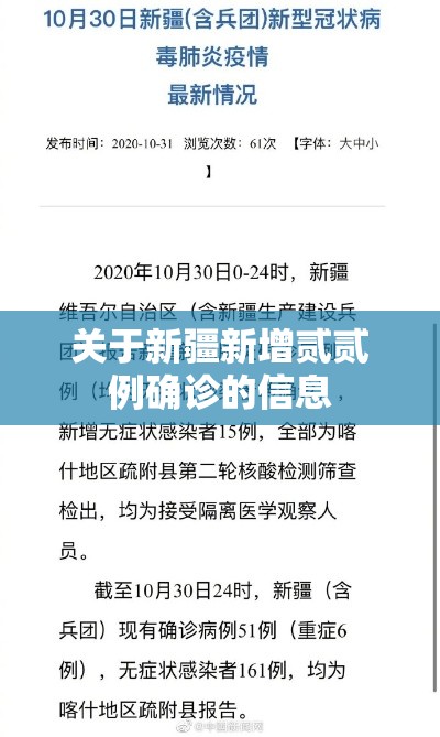 关于新疆新增贰贰例确诊的信息 关于新疆新增贰贰例确诊的信息