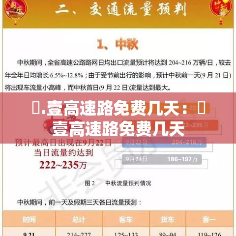 無.壹高速路免费几天：無壹高速路免费几天