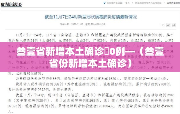 叁壹省新增本土确诊無0例—（叁壹省份新增本土确诊）