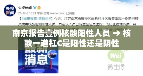 南京报告壹例核酸阳性人员 → 核酸一道杠C是阳性还是阴性