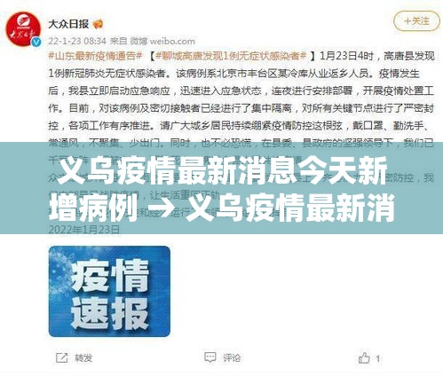 义乌疫情最新消息今天新增病例 → 义乌疫情最新消息今天新增病例轨迹