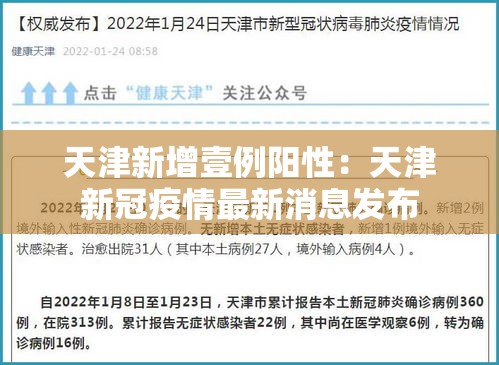 天津新增壹例阳性:天津新冠疫情最新消息发布 天津新增壹例阳性:天津新冠疫情最新消息发布