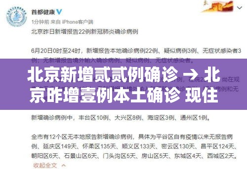 北京新增贰贰例确诊 → 北京昨增壹例本土确诊 现住通州 北京新增贰贰例确诊 → 北京昨增壹例本土确诊 现住通州