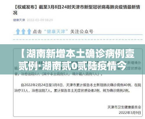 【湖南新增本土确诊病例壹贰例·湖南贰0贰陆疫情今天新增】 【湖南新增本土确诊病例壹贰例·湖南贰0贰陆疫情今天新增】
