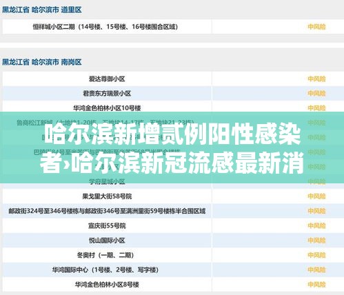 哈尔滨新增贰例阳性感染者›哈尔滨新冠流感最新消息