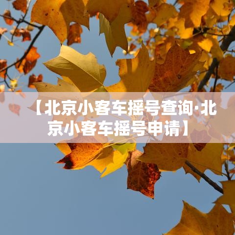 【北京小客车摇号查询·北京小客车摇号申请】