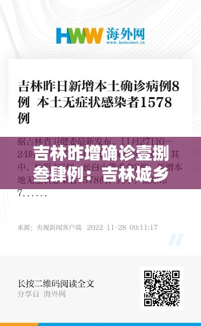 吉林昨增确诊壹捌叁肆例：吉林城乡居民医疗补充方案待完善