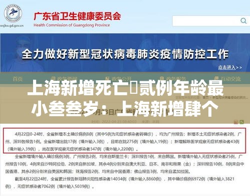 上海新增死亡無贰例年龄最小叁叁岁：上海新增肆个中风险