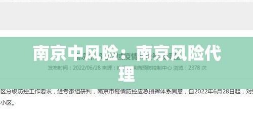 南京中风险:南京风险代理 南京中风险:南京风险代理