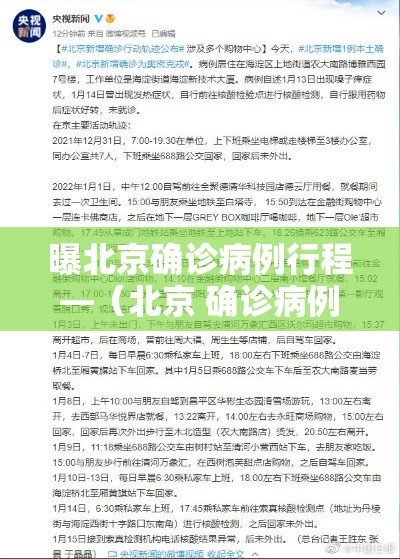 曝北京确诊病例行程—(北京 确诊病例) 曝北京确诊病例行程—(北京 确诊病例)
