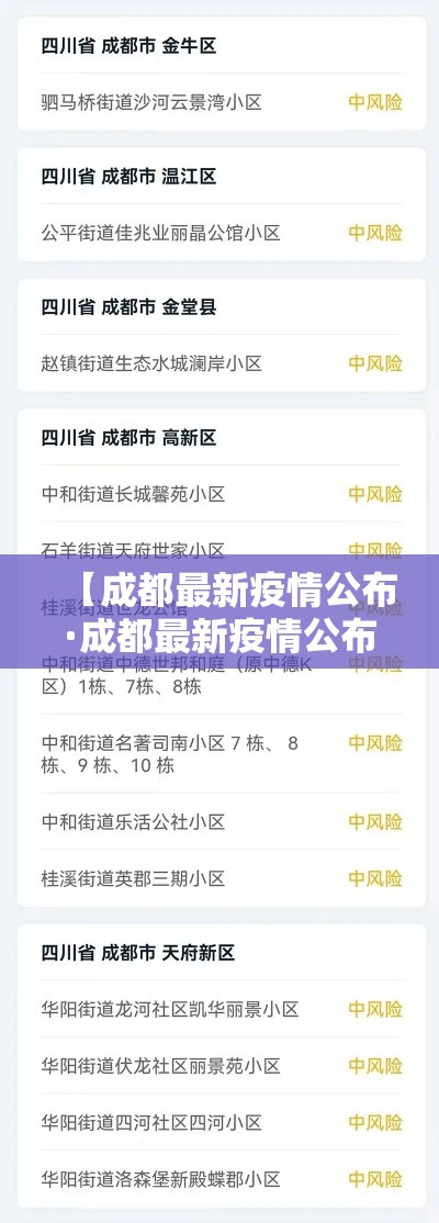 【成都最新疫情公布·成都最新疫情公布情况】