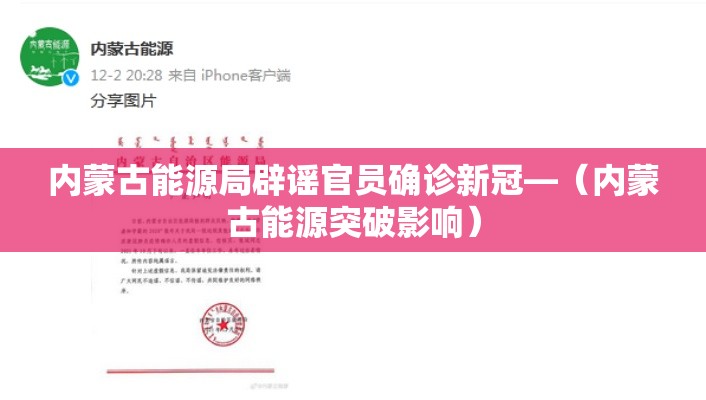 内蒙古能源局辟谣官员确诊新冠—（内蒙古能源突破影响）
