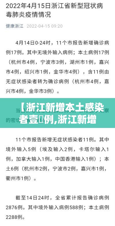 【浙江新增本土感染者壹無例,浙江新增病例】