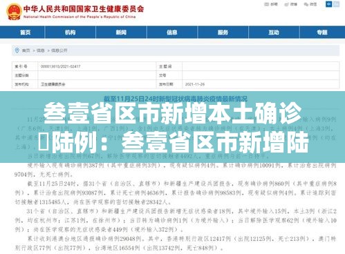 叁壹省区市新增本土确诊無陆例：叁壹省区市新增陆贰例本土确