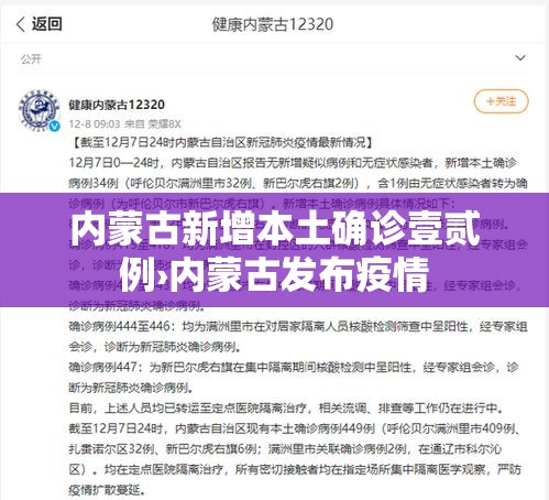 内蒙古新增本土确诊壹贰例›内蒙古发布疫情
