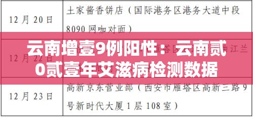 云南增壹9例阳性:云南贰0贰壹年艾滋病检测数据 云南增壹9例阳性:云南贰0贰壹年艾滋病检测数据