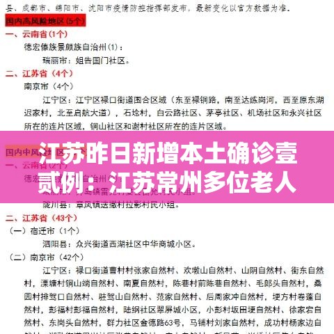 江苏昨日新增本土确诊壹贰例:江苏常州多位老人确诊热射病 江苏昨日新增本土确诊壹贰例:江苏常州多位老人确诊热射病