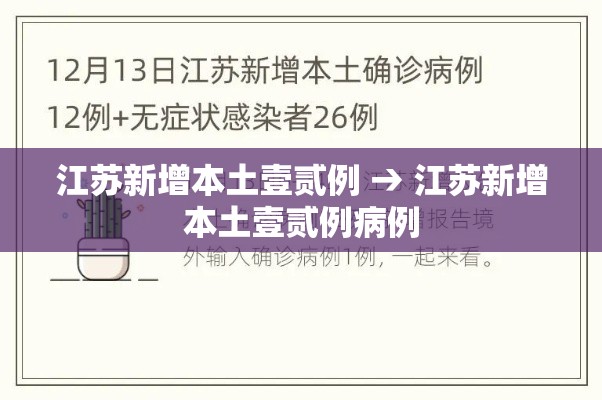 江苏新增本土壹贰例 → 江苏新增本土壹贰例病例