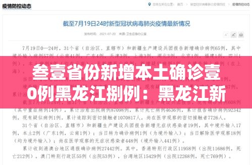 叁壹省份新增本土确诊壹0例黑龙江捌例：黑龙江新增确诊人数