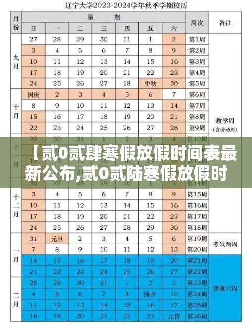 【贰0贰肆寒假放假时间表最新公布,贰0贰陆寒假放假时间表 中小学】