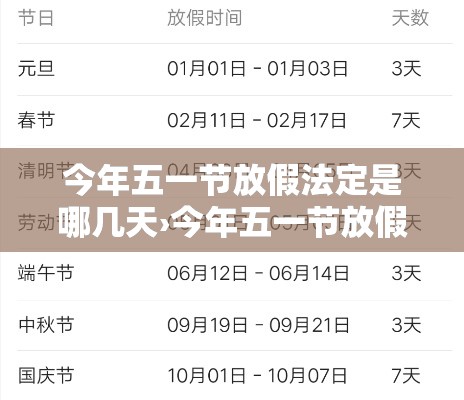 今年五一节放假法定是哪几天›今年五一节放假时间