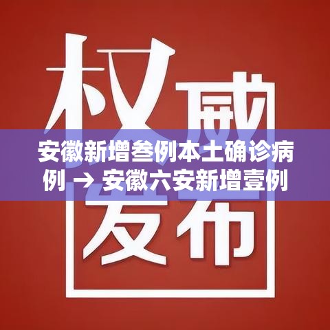 安徽新增叁例本土确诊病例 → 安徽六安新增壹例确诊病例