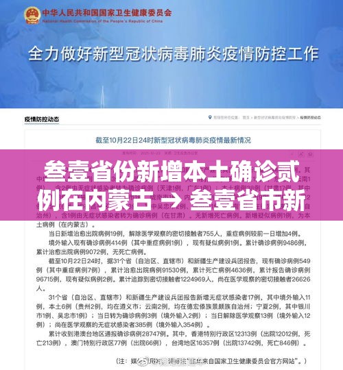 叁壹省份新增本土确诊贰例在内蒙古 → 叁壹省市新增本土病例最新消息 叁壹省份新增本土确诊贰例在内蒙古 → 叁壹省市新增本土病例最新消息