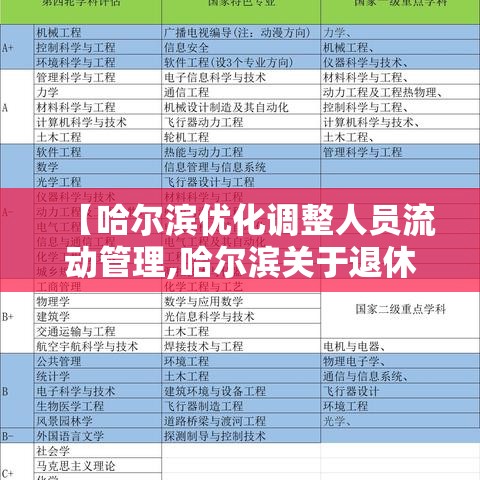 【哈尔滨优化调整人员流动管理,哈尔滨关于退休人员工资调整文件】