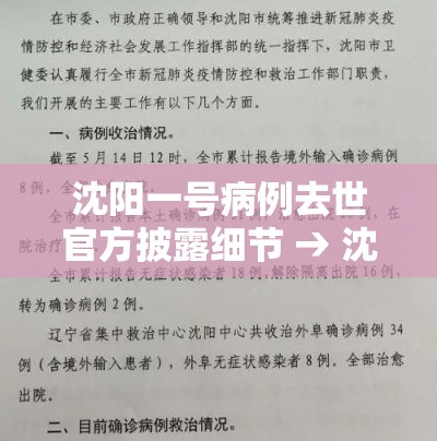 沈阳一号病例去世官方披露细节 → 沈阳医大病例单子图片