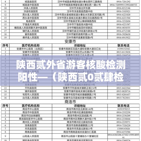 陕西贰外省游客核酸检测阳性—（陕西贰0贰肆检测人员能力验证）