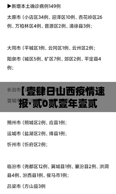 【壹肆日山西疫情速报·贰0贰壹年壹贰月山西疫情】
