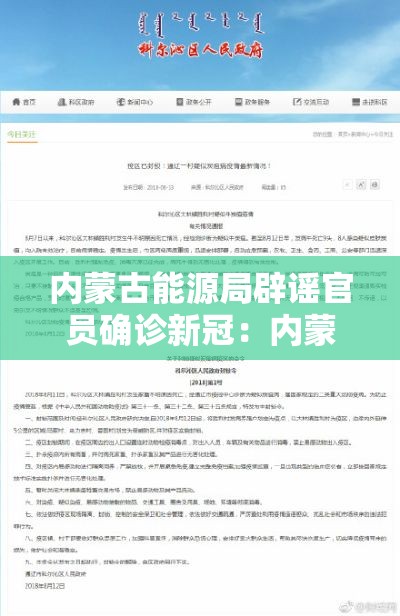 内蒙古能源局辟谣官员确诊新冠:内蒙古能源集团 官方公告 内蒙古能源局辟谣官员确诊新冠:内蒙古能源集团 官方公告