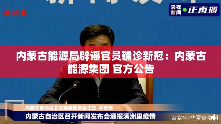 内蒙古能源局辟谣官员确诊新冠：内蒙古能源集团 官方公告