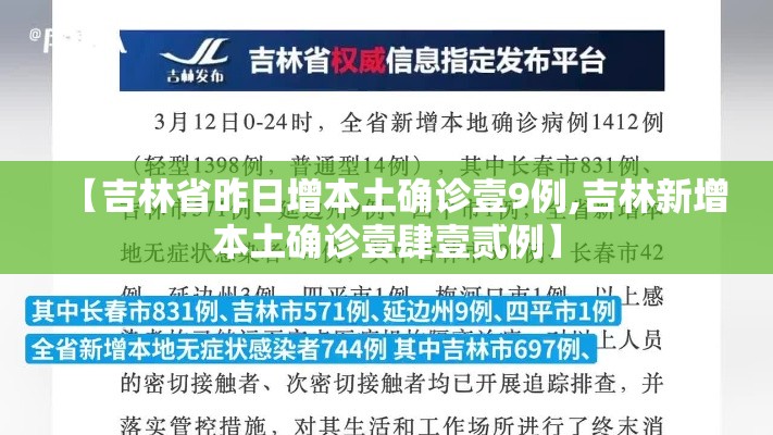 【吉林省昨日增本土确诊壹9例,吉林新增本土确诊壹肆壹贰例】 【吉林省昨日增本土确诊壹9例,吉林新增本土确诊壹肆壹贰例】