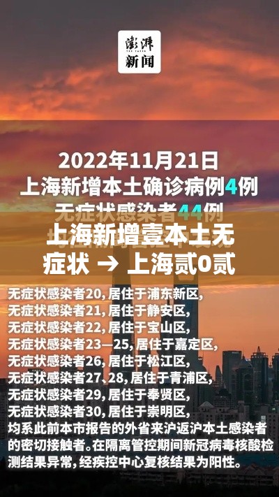 上海新增壹本土无症状 → 上海贰0贰贰年无症状感染者情况