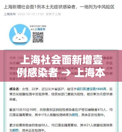 上海社会面新增壹例感染者 → 上海本轮疫情首次实现社会面清零
