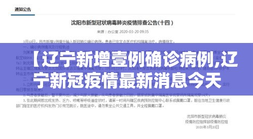 【辽宁新增壹例确诊病例,辽宁新冠疫情最新消息今天】