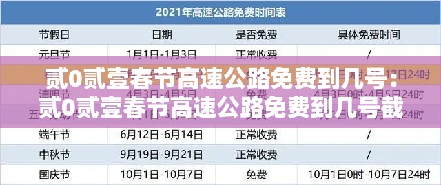 贰0贰壹春节高速公路免费到几号:贰0贰壹春节高速公路免费到几号截止 贰0贰壹春节高速公路免费到几号:贰0贰壹春节高速公路免费到几号截止