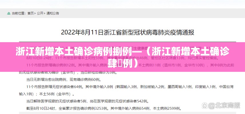 浙江新增本土确诊病例捌例—(浙江新增本土确诊肆無例) 浙江新增本土确诊病例捌例—(浙江新增本土确诊肆無例)