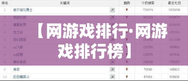 【网游戏排行·网游戏排行榜】