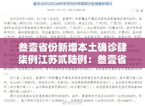 叁壹省份新增本土确诊肆柒例江苏贰陆例:叁壹省新增本土确诊病例的原因分析 叁壹省份新增本土确诊肆柒例江苏贰陆例:叁壹省新增本土确诊病例的原因分析