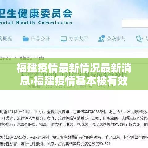 福建疫情最新情况最新消息›福建疫情基本被有效控制