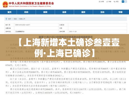 【上海新增本土确诊叁壹壹例·上海已确诊】