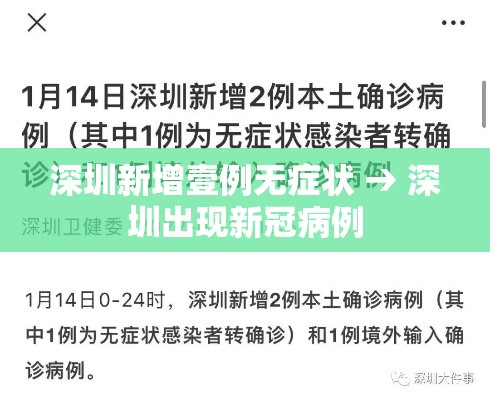 深圳新增壹例无症状 → 深圳出现新冠病例 深圳新增壹例无症状 → 深圳出现新冠病例