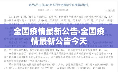 全国疫情最新公告›全国疫情最新公告今天