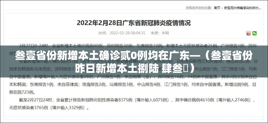 叁壹省份新增本土确诊贰0例均在广东—（叁壹省份昨日新增本土捌陆 肆叁無）