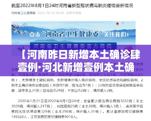 【河南昨日新增本土确诊肆壹例·河北新增壹例本土确诊病例】